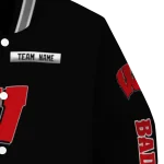 custom wisconsin badgers american flag skull black varsity jacket best selling
