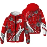 custom wisconsin badgers blossoms helmet red windbreaker jacket best selling