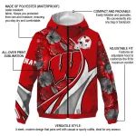 custom wisconsin badgers blossoms helmet red windbreaker jacket best selling