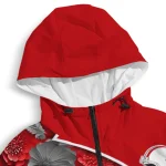 custom wisconsin badgers blossoms helmet red windbreaker jacket best selling