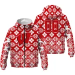 custom wisconsin badgers geometric blossom red windbreaker jacket best selling