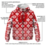 custom wisconsin badgers geometric blossom red windbreaker jacket best selling