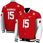 custom wisconsin badgers team patch red varsity jacket best selling