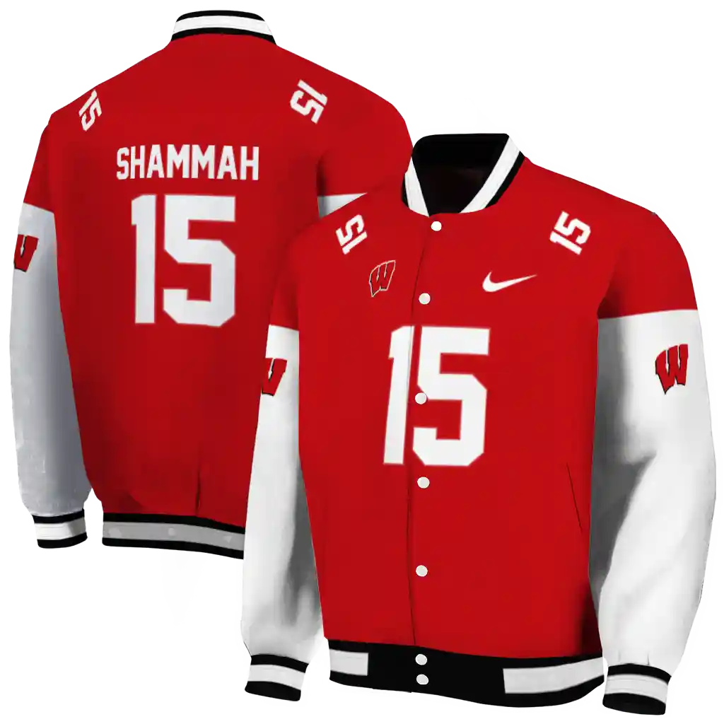custom wisconsin badgers team patch red varsity jacket fashion forward custom wisconsin badgers team patch red varsity jacket fashion forward
