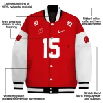 custom wisconsin badgers team patch red varsity jacket best selling