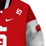 custom wisconsin badgers team patch red varsity jacket best selling