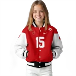custom wisconsin badgers team patch red varsity jacket best selling
