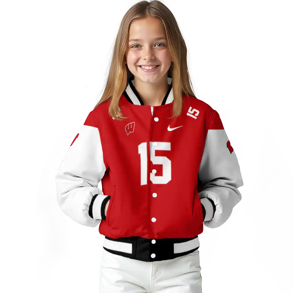 custom wisconsin badgers team patch red varsity jacket top rated custom wisconsin badgers team patch red varsity jacket top rated