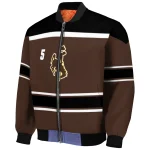 custom wyoming cowboys stripe statement brown black bomber jacket best selling