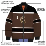 custom wyoming cowboys stripe statement brown black bomber jacket best selling