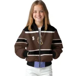 custom wyoming cowboys stripe statement brown black bomber jacket best selling
