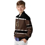 custom wyoming cowboys stripe statement brown black bomber jacket best selling