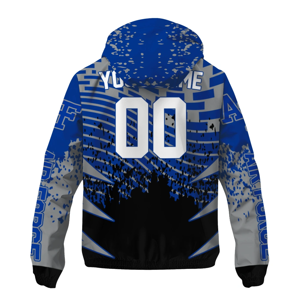 customized air force falcons brick motion blue black windbreaker jacket fashion forward customized air force falcons brick motion blue black windbreaker jacket fashion forward