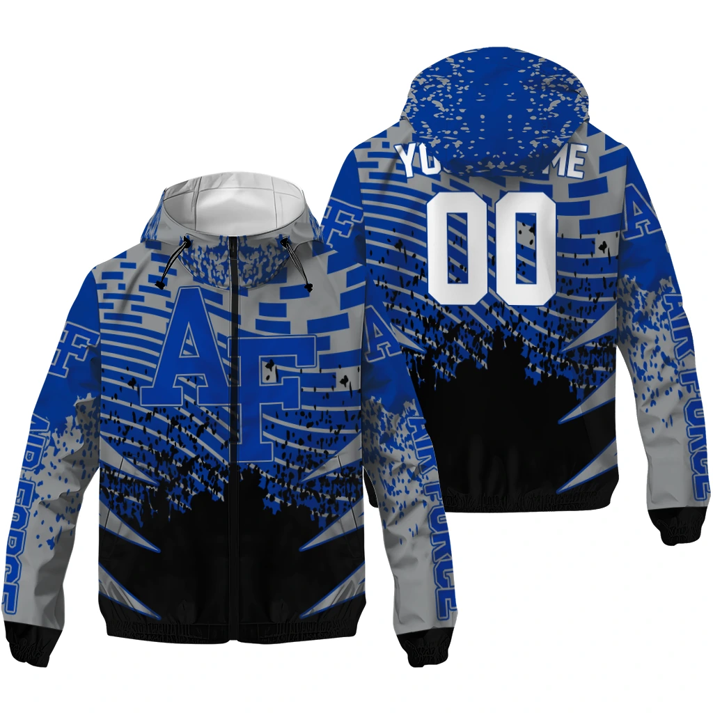 customized air force falcons brick motion blue black windbreaker jacket high quality customized air force falcons brick motion blue black windbreaker jacket high quality