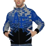 customized air force falcons brick motion blue black windbreaker jacket best selling