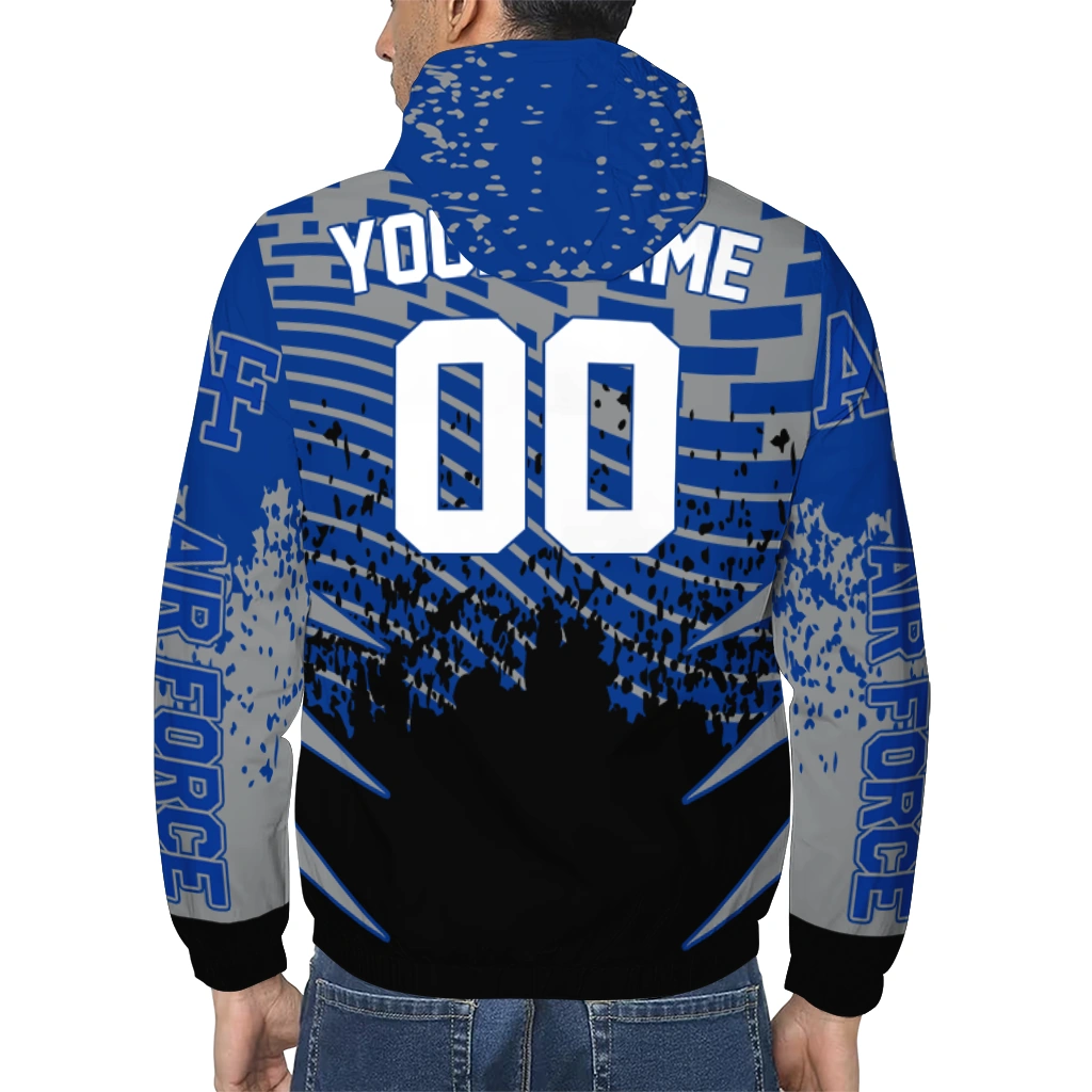 customized air force falcons brick motion blue black windbreaker jacket trendy customized air force falcons brick motion blue black windbreaker jacket trendy