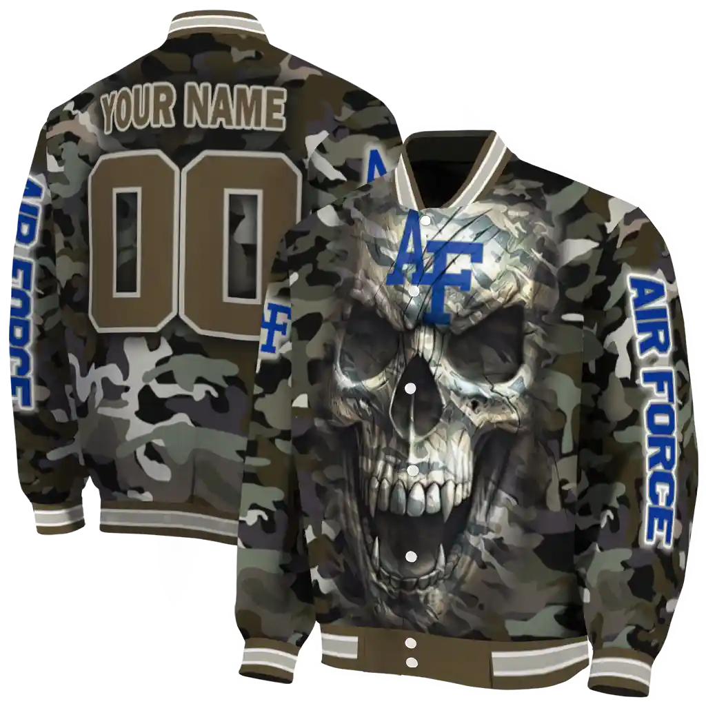 customized air force falcons camouflage skull camouflage varsity jacket fashion forward customized air force falcons camouflage skull camouflage varsity jacket fashion forward