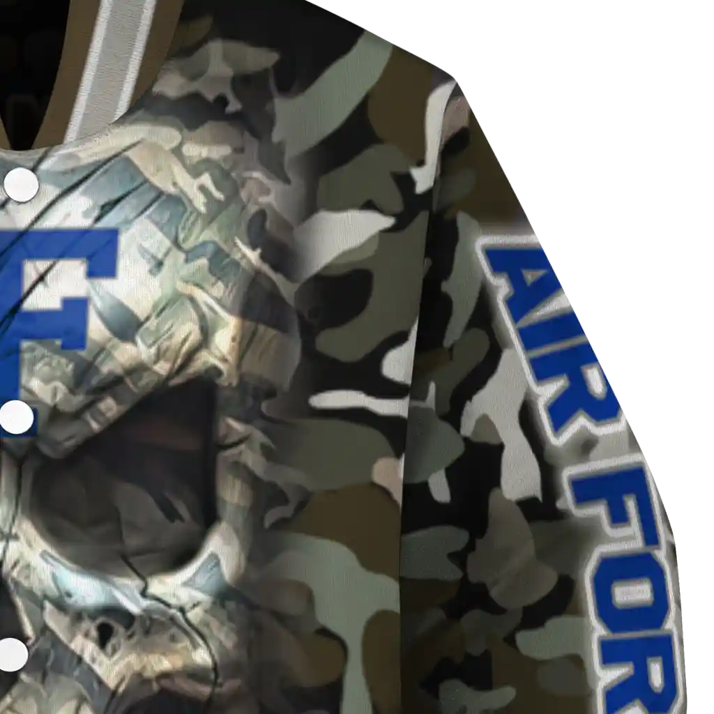 customized air force falcons camouflage skull camouflage varsity jacket premium grade customized air force falcons camouflage skull camouflage varsity jacket premium grade