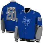 customized air force falcons chevron style blue varsity jacket best selling