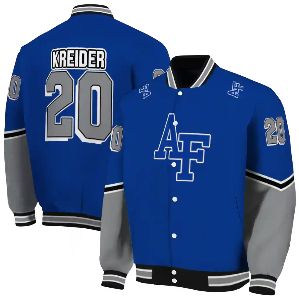 customized air force falcons chevron style blue varsity jacket fashion forward customized air force falcons chevron style blue varsity jacket fashion forward