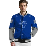 customized air force falcons chevron style blue varsity jacket best selling