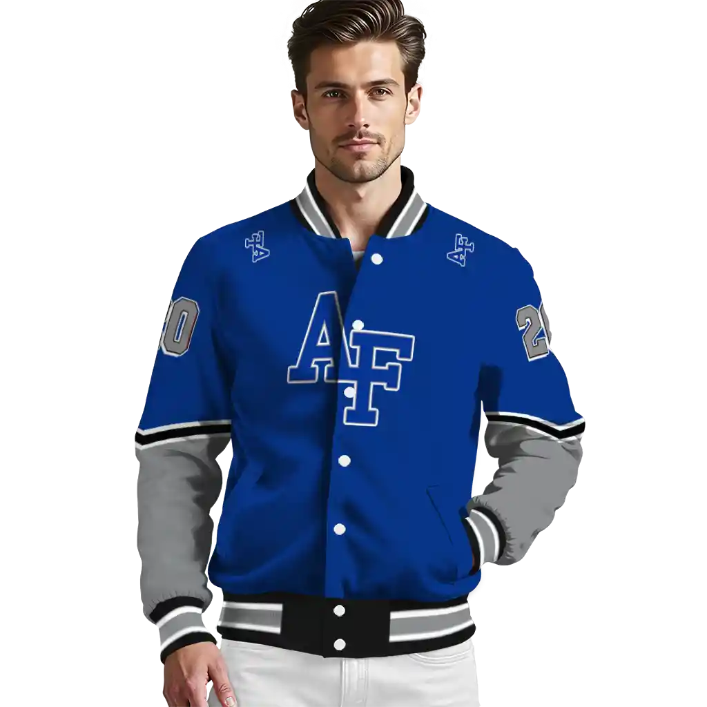 customized air force falcons chevron style blue varsity jacket high quality customized air force falcons chevron style blue varsity jacket high quality