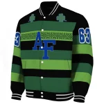 customized air force falcons clover green lines green black varsity jacket best selling