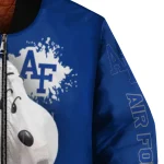 customized air force falcons snoopy head blue bomber jacket best selling
