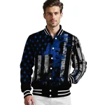 customized air force falcons star stripes blue black varsity jacket best selling