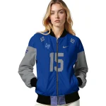 customized air force falcons team patch blue bomber jacket best selling