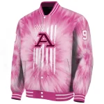 customized akron zips pink tie dye pink varsity jacket best selling