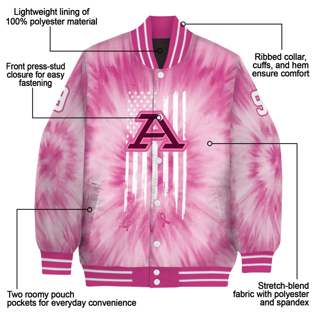 customized akron zips pink tie dye pink varsity jacket new arrival customized akron zips pink tie dye pink varsity jacket new arrival