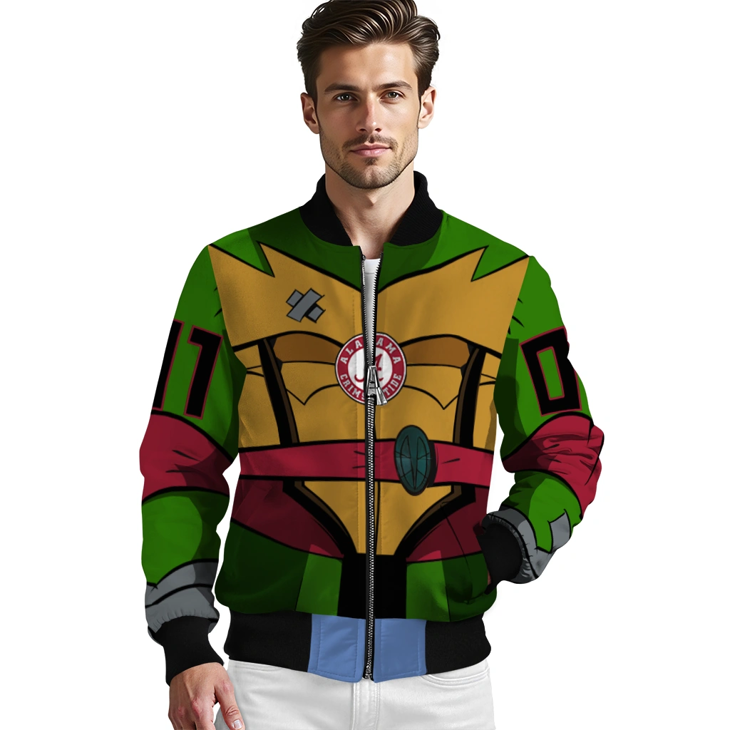 customized alabama crimson tide turtle armor bomber jacket high quality customized alabama crimson tide turtle armor bomber jacket high quality
