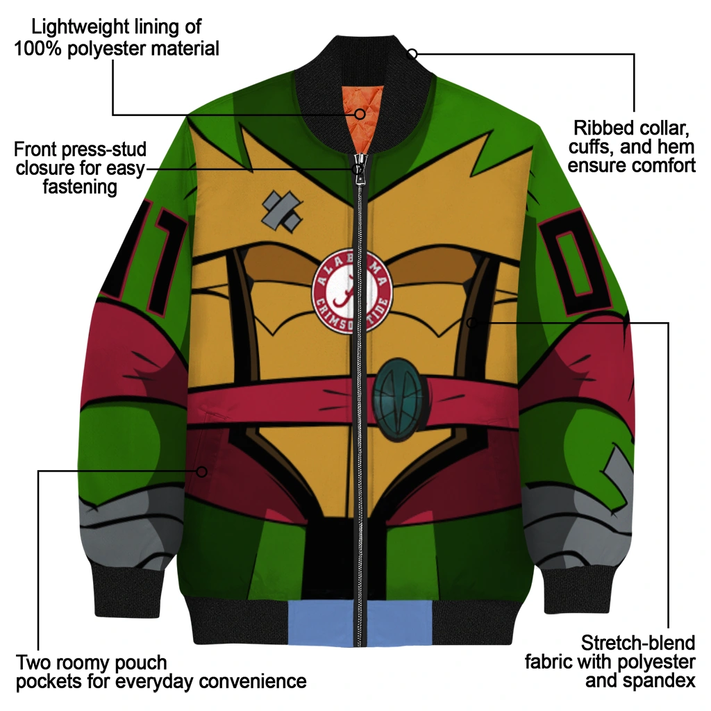 customized alabama crimson tide turtle armor bomber jacket new arrival customized alabama crimson tide turtle armor bomber jacket new arrival