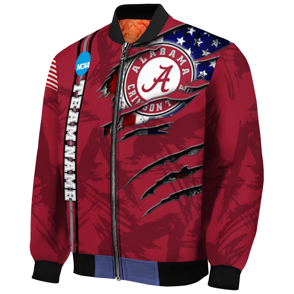 customized alabama crimson tide usa flag claws crimson bomber jacket fashion forward customized alabama crimson tide usa flag claws crimson bomber jacket fashion forward