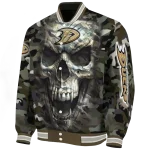 customized anaheim ducks camouflage skull camouflage varsity jacket best selling