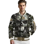 customized anaheim ducks camouflage skull camouflage varsity jacket best selling