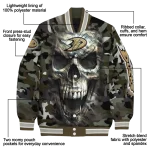customized anaheim ducks camouflage skull camouflage varsity jacket best selling