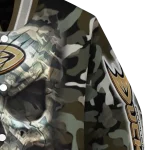 customized anaheim ducks camouflage skull camouflage varsity jacket best selling