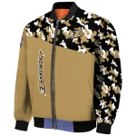 customized anaheim ducks flag scratch effect gold bomber jacket best selling