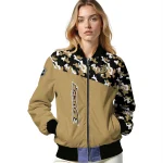 customized anaheim ducks flag scratch effect gold bomber jacket best selling