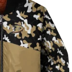 customized anaheim ducks flag scratch effect gold bomber jacket best selling