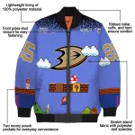 customized anaheim ducks mario blocks blue black bomber jacket best selling