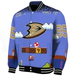 customized anaheim ducks mario blocks blue black varsity jacket best selling