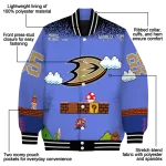 customized anaheim ducks mario blocks blue black varsity jacket best selling