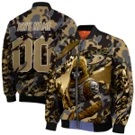 customized anaheim ducks skull horde gold bomber jacket best selling