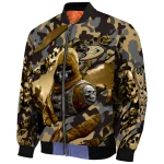 customized anaheim ducks skull horde gold bomber jacket best selling