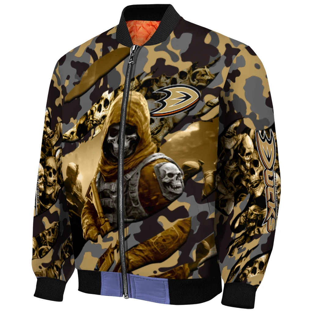 customized anaheim ducks skull horde gold bomber jacket fashion forward customized anaheim ducks skull horde gold bomber jacket fashion forward