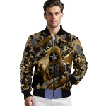 customized anaheim ducks skull horde gold bomber jacket best selling
