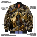customized anaheim ducks skull horde gold bomber jacket best selling